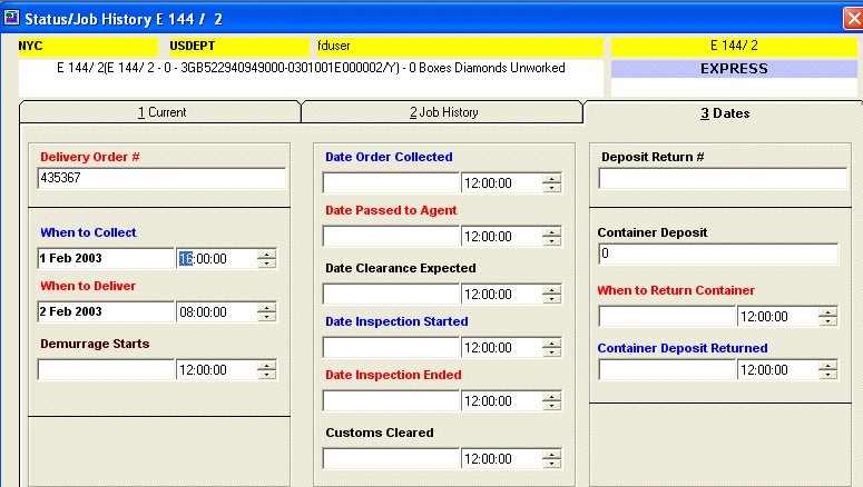 Job History - Dates